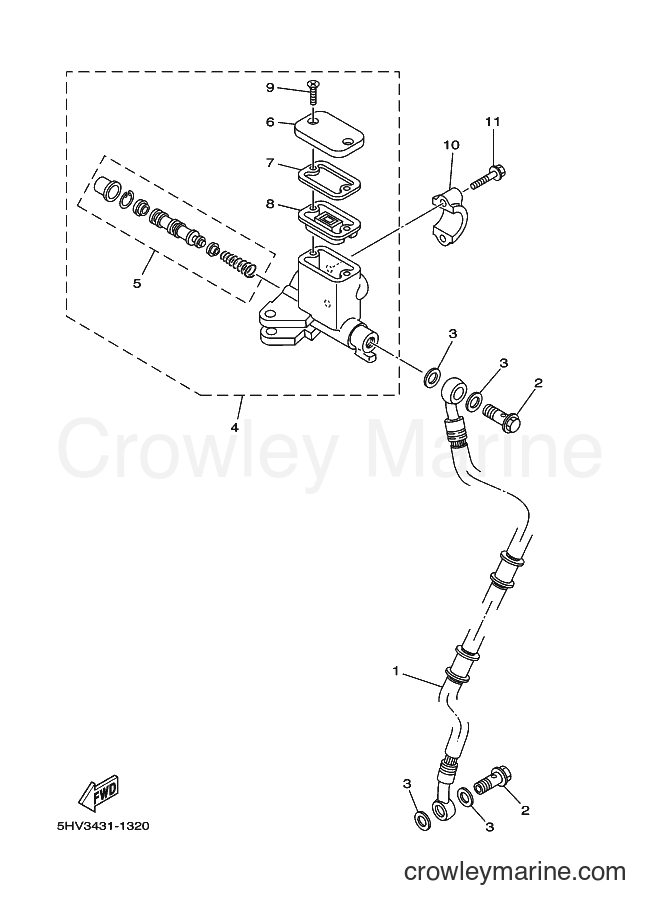 Yamaha Motors T105SE (5SD4) [010] - FRONT MASTER CYLINDER