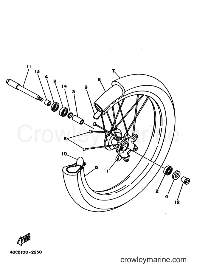 1993 Dirt Bike WR250Z - WR250Z (4DC3) [020] - FRONT WHEEL