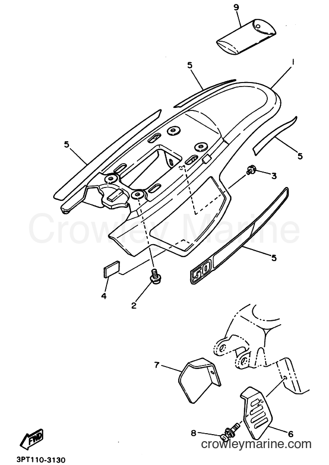 1993 Dirt Bike PW50 - PW50 (3PT9) [010] - SIDE COVER