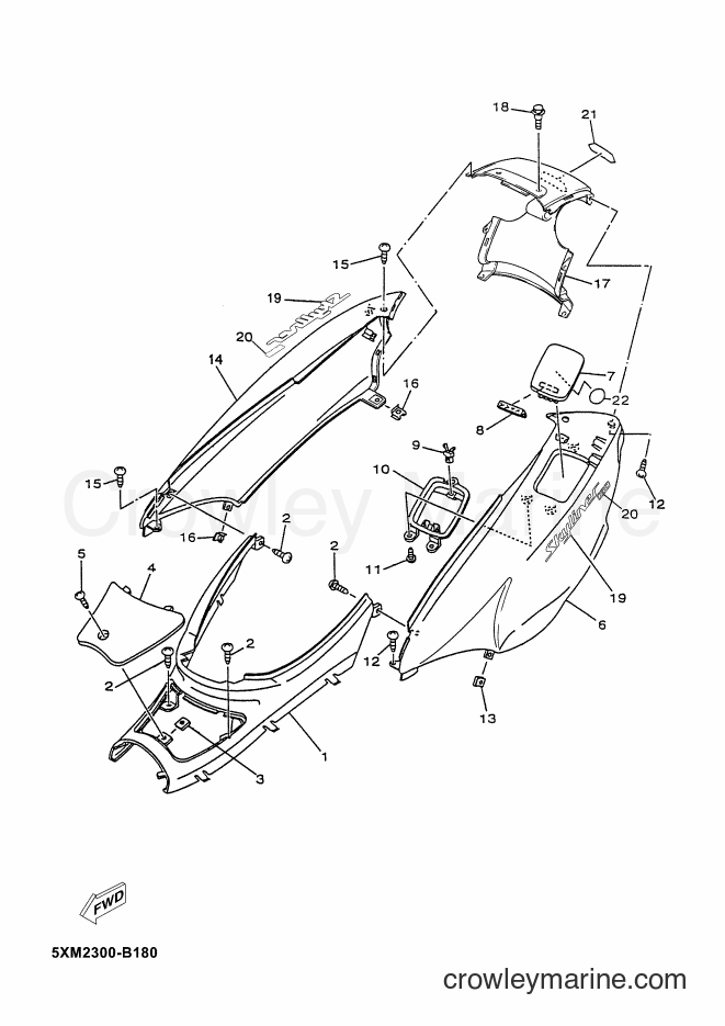 2003 Scooter YP180E - YP180E (5XM2) [010] - SIDE COVER
