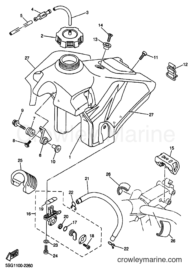 2002 Dirt Bike YZ250F - YZ250F (5SG2) [070] - FUEL TANK