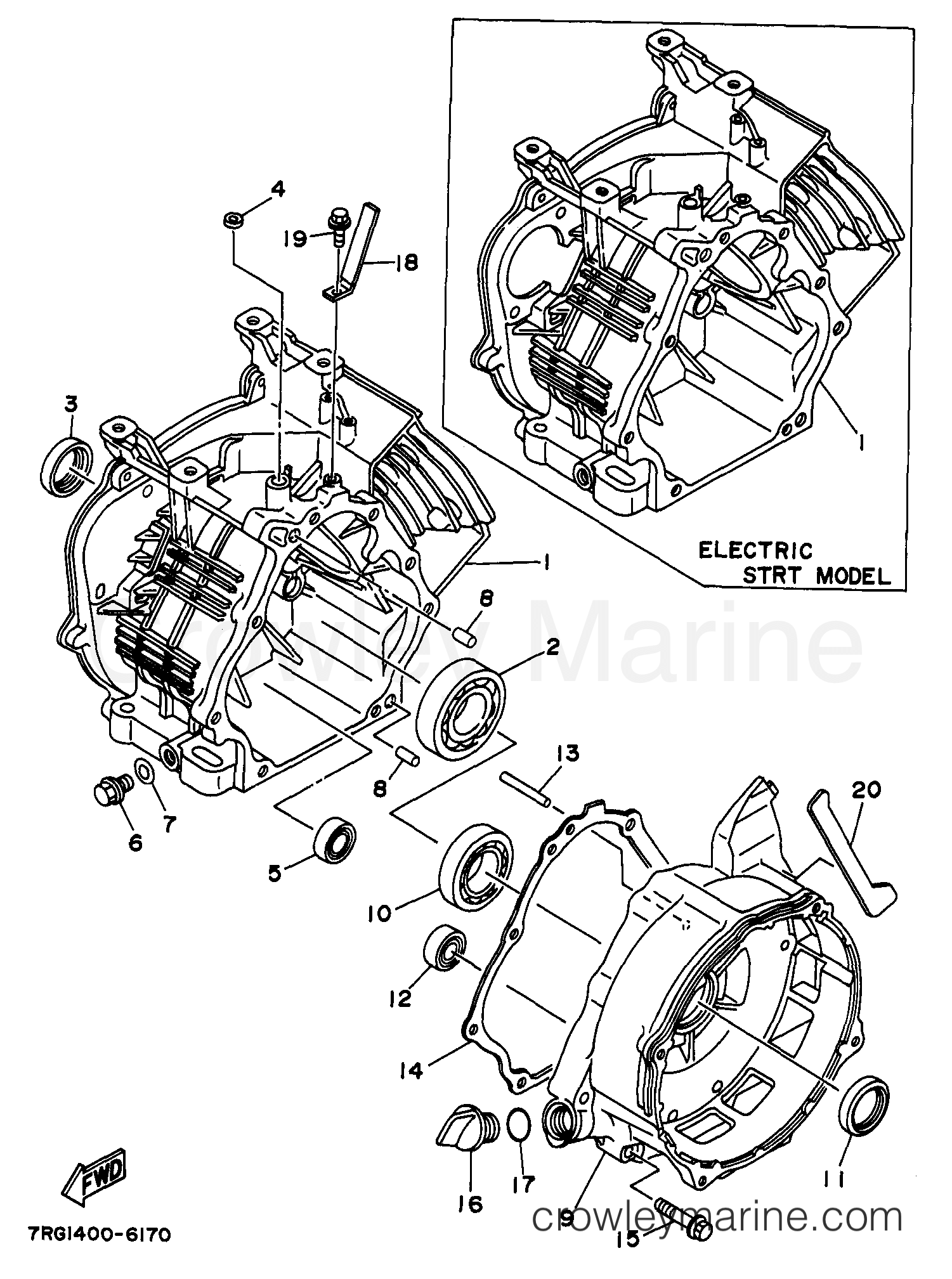 Yamaha Motors YG6600DEX - CRANKCASE ALL MODELS