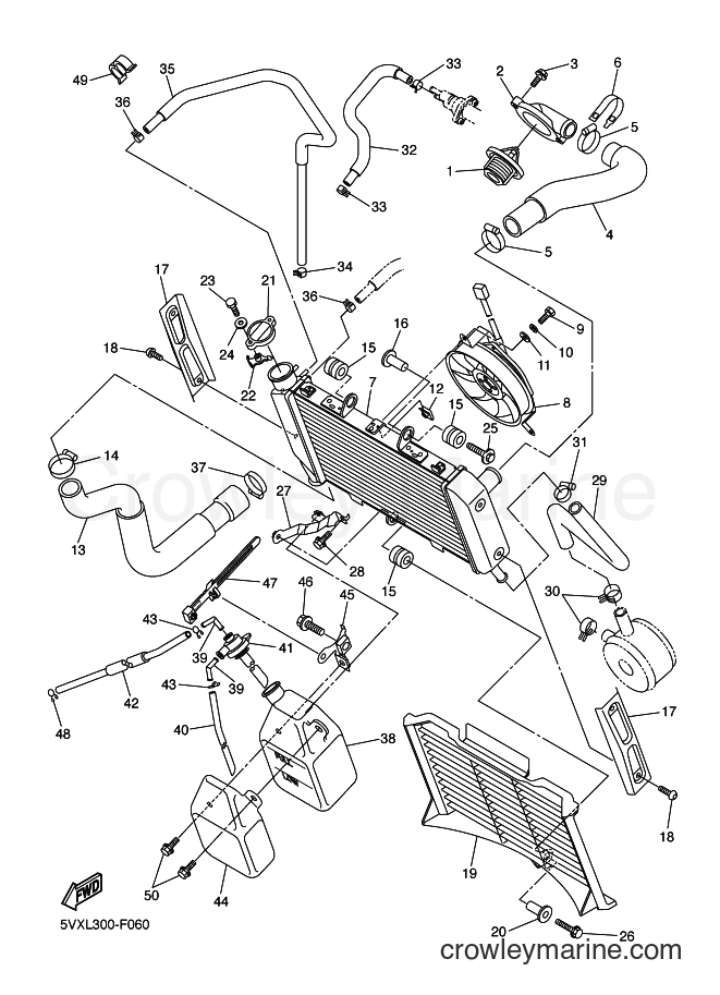 Yamaha Motors FZ6-S (5VXL) [060] - RADIATOR & HOSE