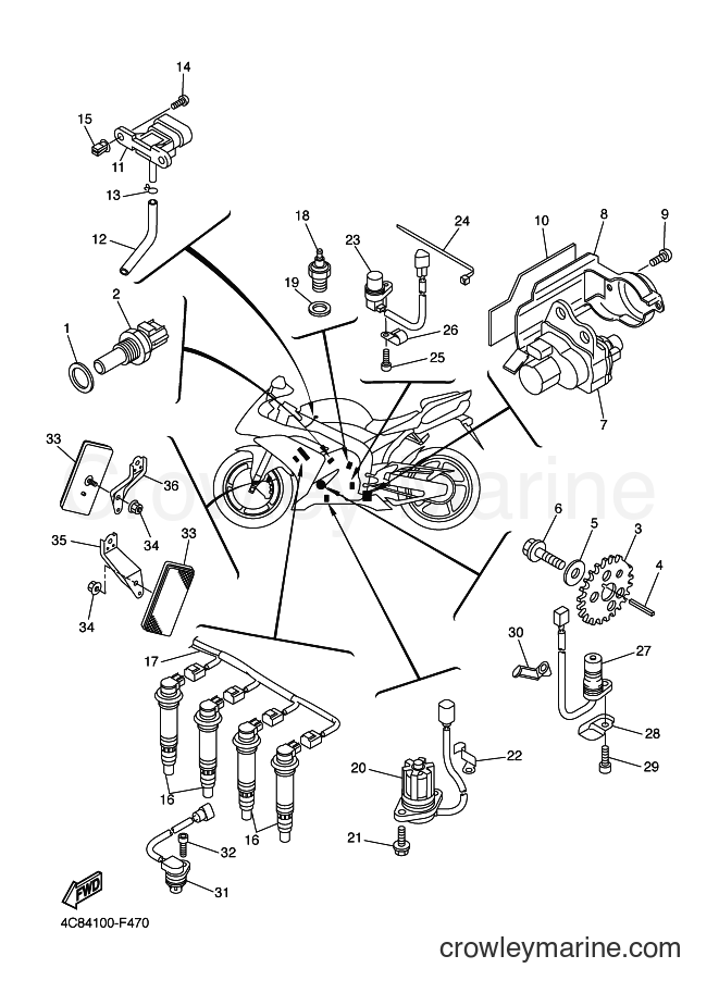 2008 Sport Bike YZF-R1 - YZF-R1 (4C8D) [010] - ELECTRICAL 1