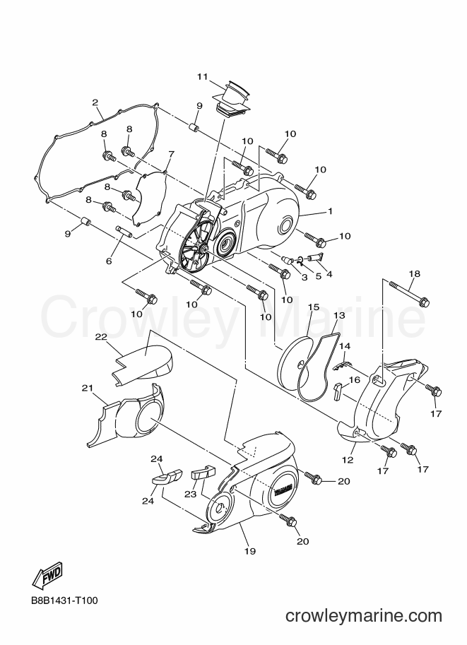 Yamaha Motors LTF125-A (B8B2) [010] - CRANKCASE COVER 1