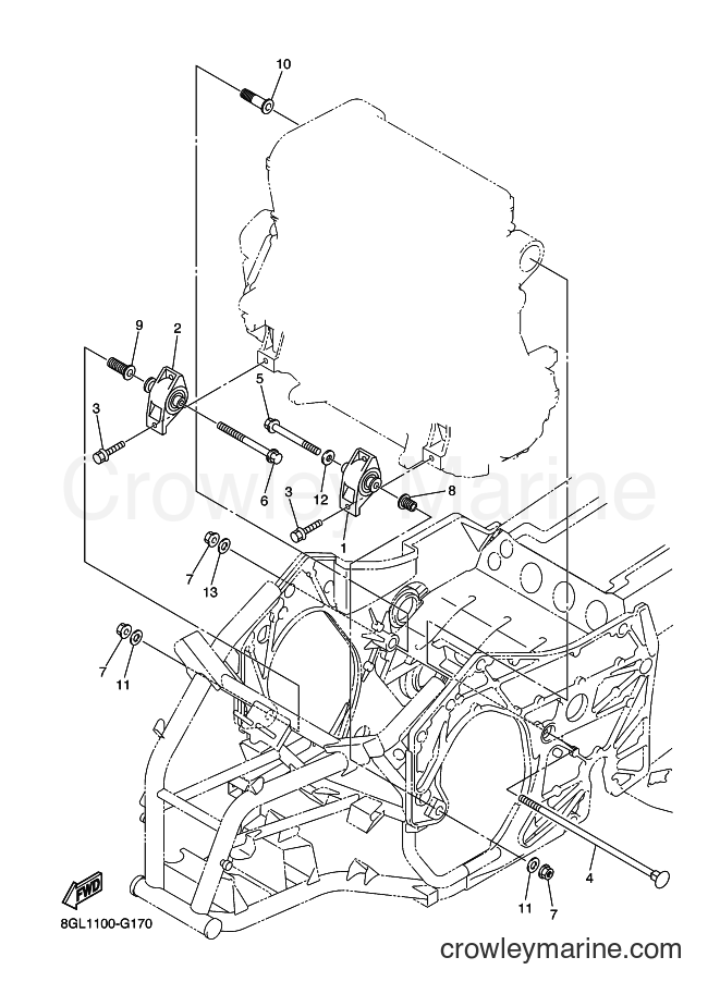 Yamaha Motors RFX10RSS (8HK1) [020] - ENGINE BRACKET