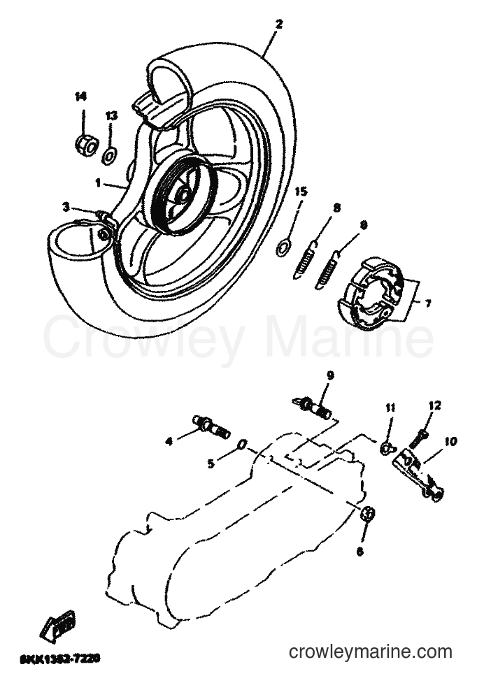 2001 Scooter YN100 - YN100 (5KKE) [010] - REAR WHEEL