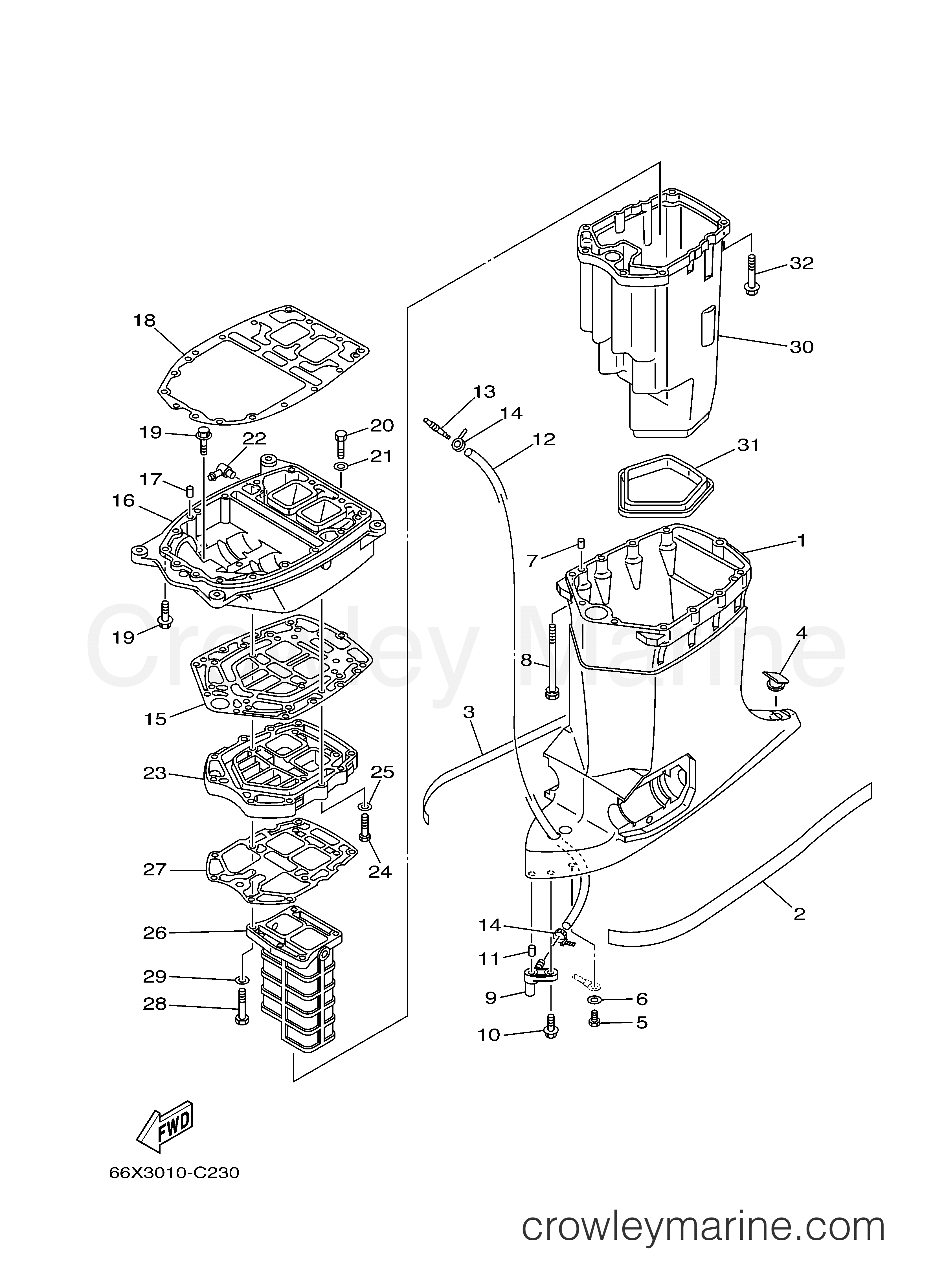 Yamaha Motors VX200TLRD - UPPER CASING