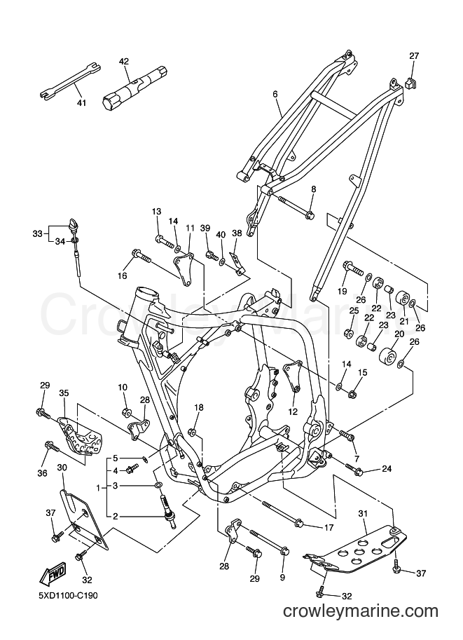 2004 Dirt Bike YZ450F - YZ450F (5XD2) [010] - FRAME