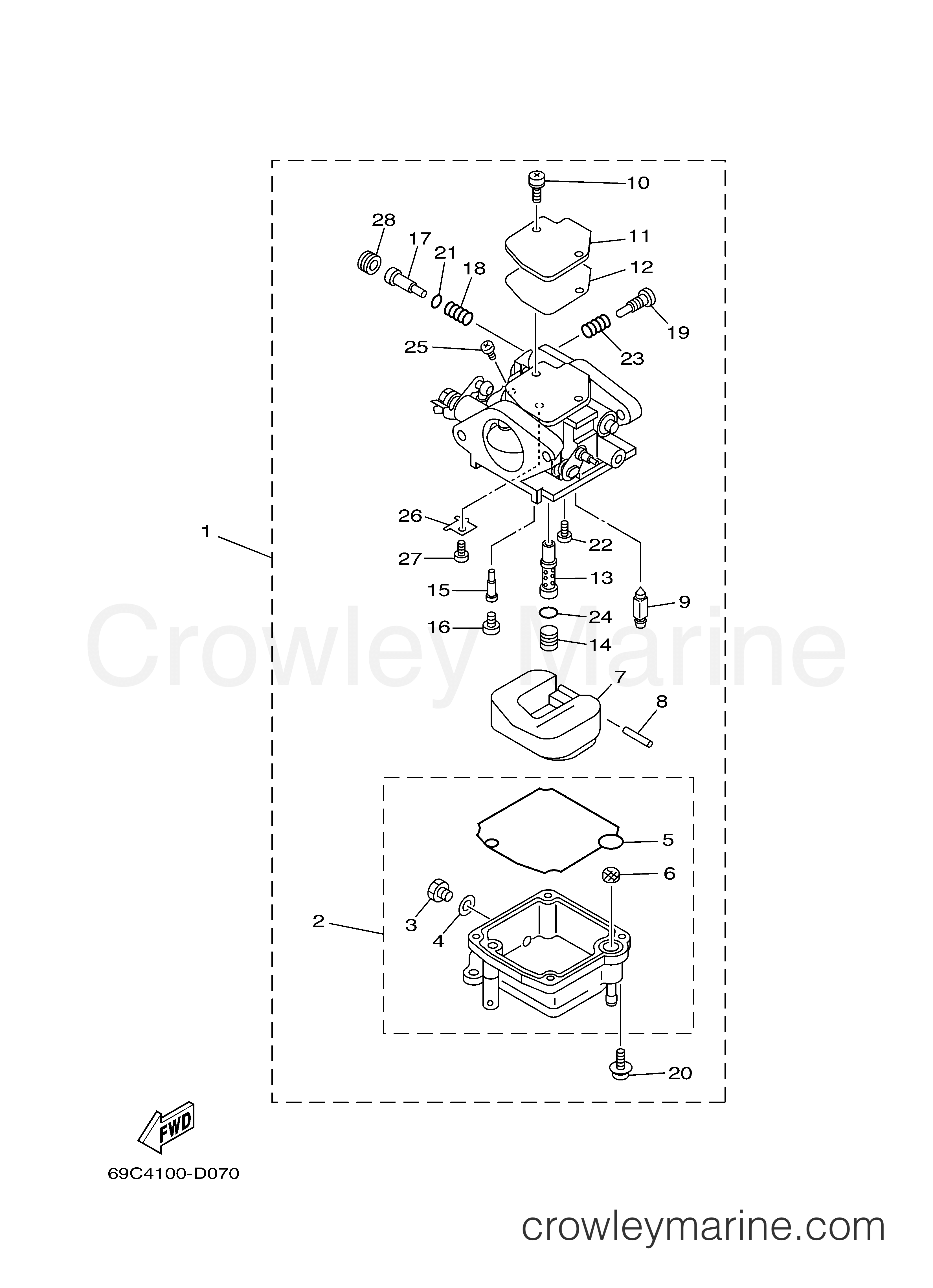 Yamaha Motors T9.9EXH2 - CARBURETOR