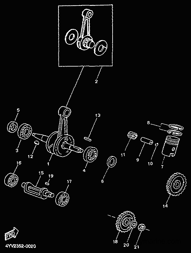 2000 Scooter TZR50 - TZR50 (4YV2) [000] - CRANKSHAFT & PISTON