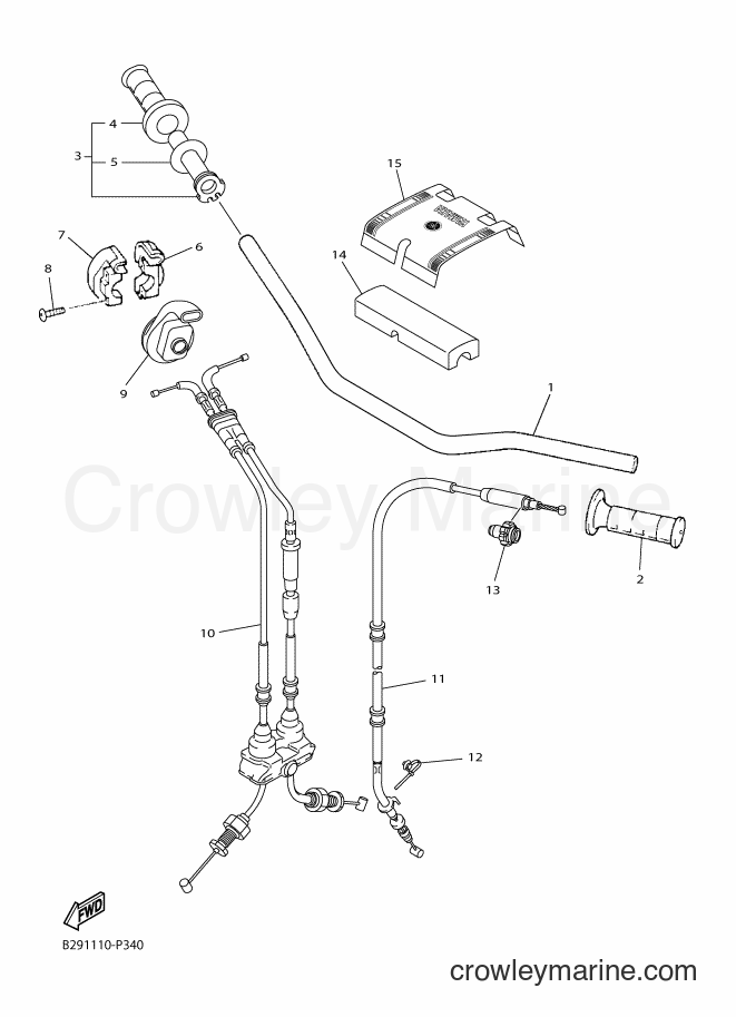 2015 Dirt Bike WR250F - WR250F (2GB2) [010] - STEERING HANDLE & CABLE