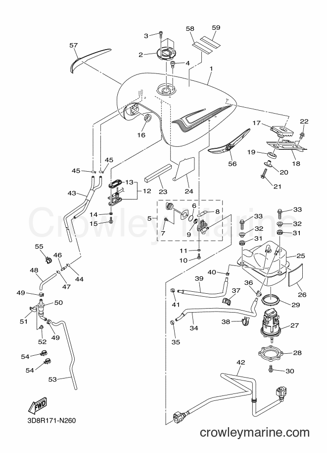 Yamaha Motors XVS1300A (3D8U) [010] - FUEL TANK