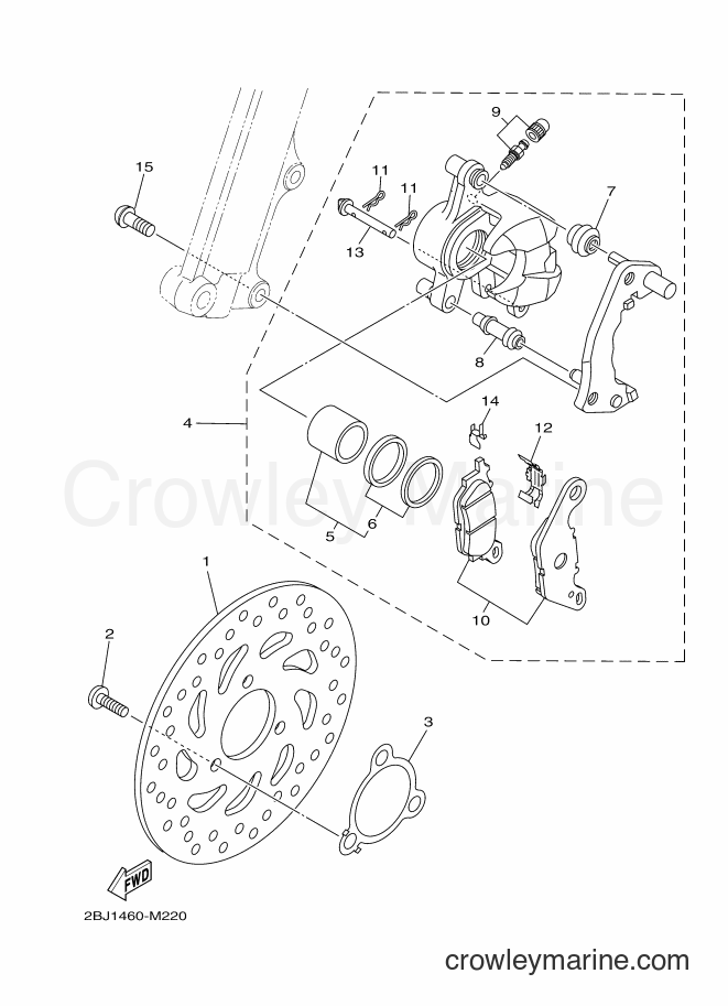 2013 Scooter AL115FGC - AL115FGC (2BJA) [010] - FRONT BRAKE CALIPER