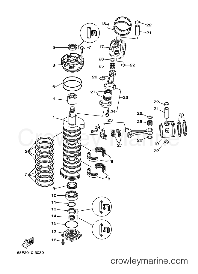 Yamaha Motors VMAX (68MJ) [020] - CRANKSHAFT & PISTON