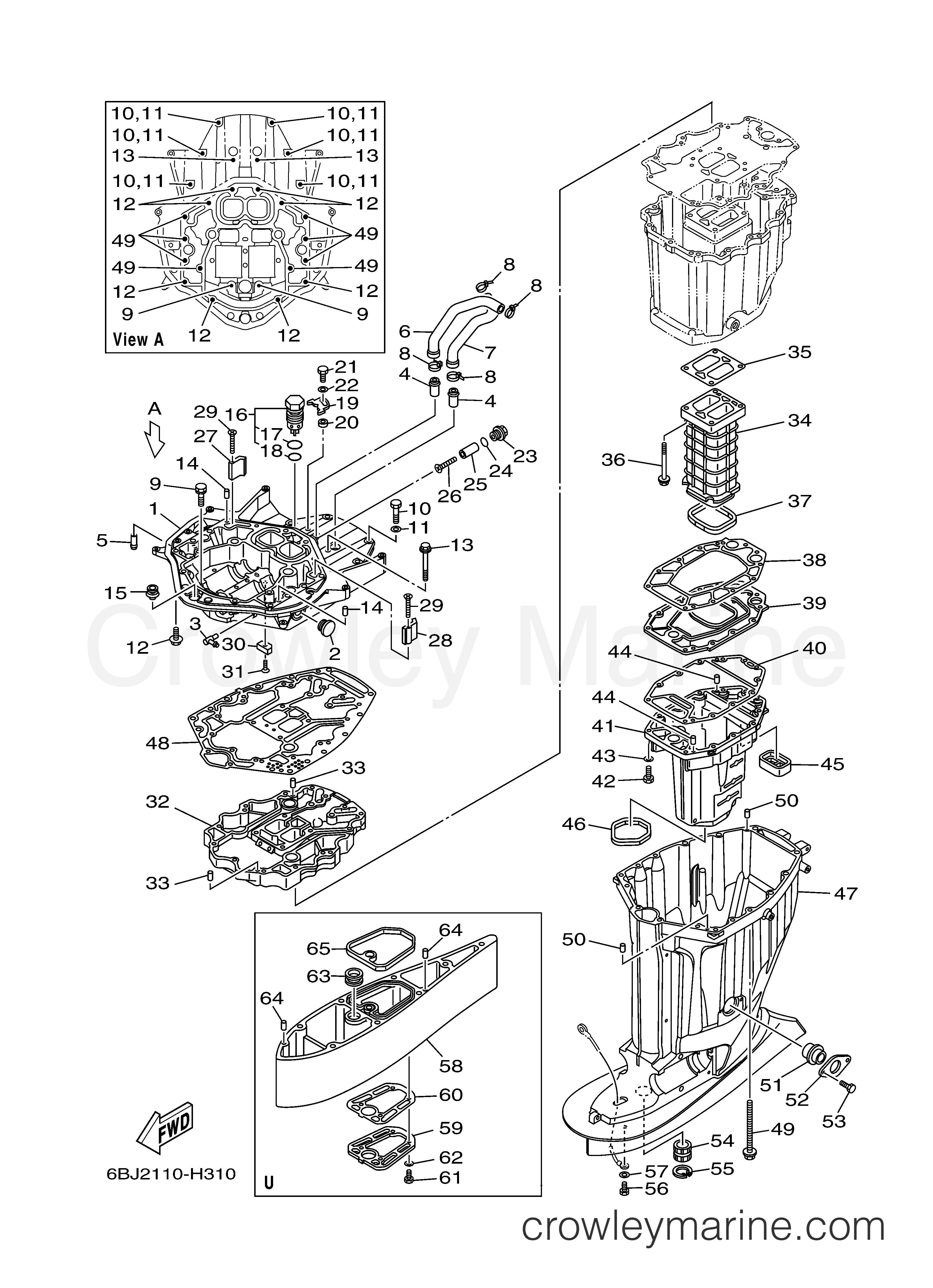 Yamaha Motors LF350TUR - UPPER CASING