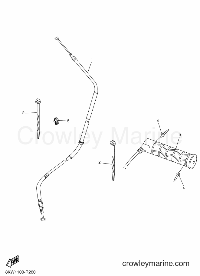 Yamaha Motors VK10F (8KW2) [020] - CONTROL CABLE