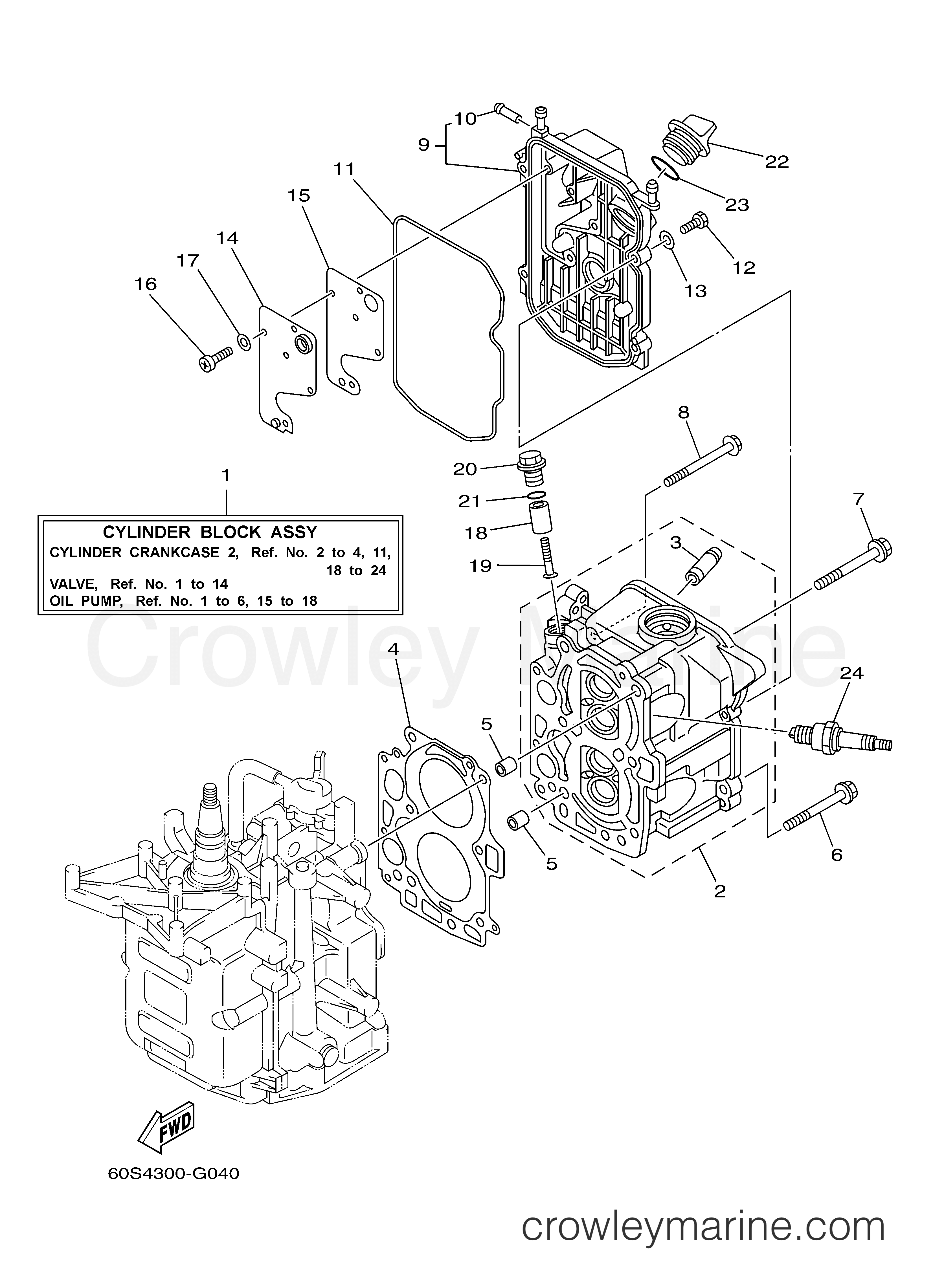 Yamaha Motors F8LMHA - CYLINDER CRANKCASE 2