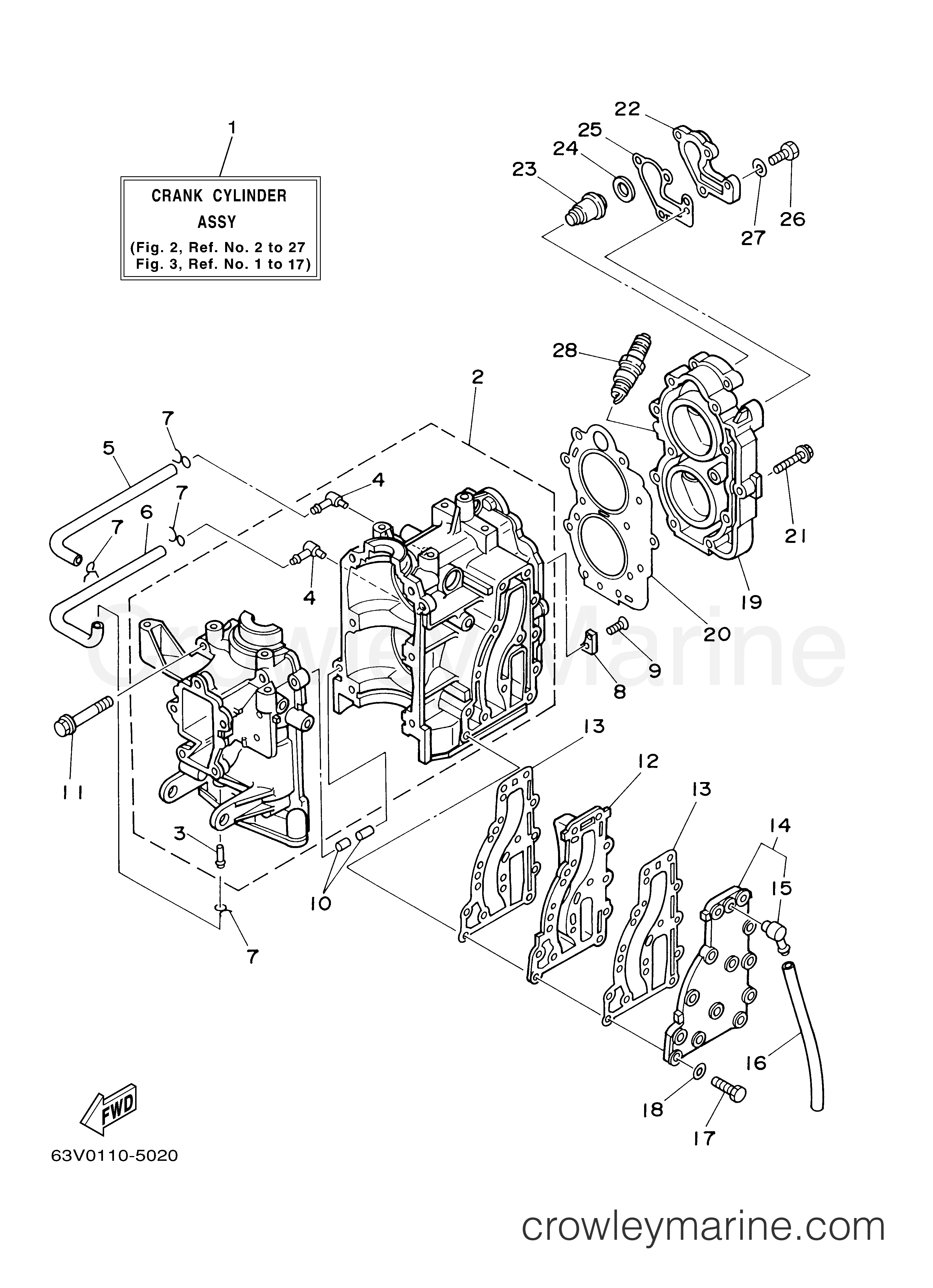 Yamaha Motors 15MLHY - CYLINDER CRANKCASE