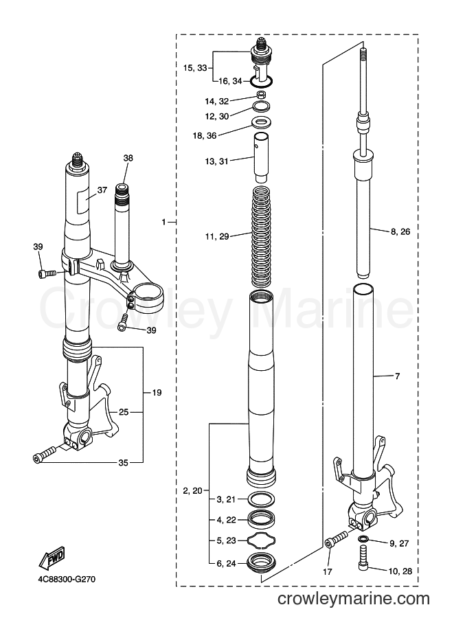 2008 Sport Bike YZF-R1 - YZF-R1 (4C88) [010] - FRONT FORK