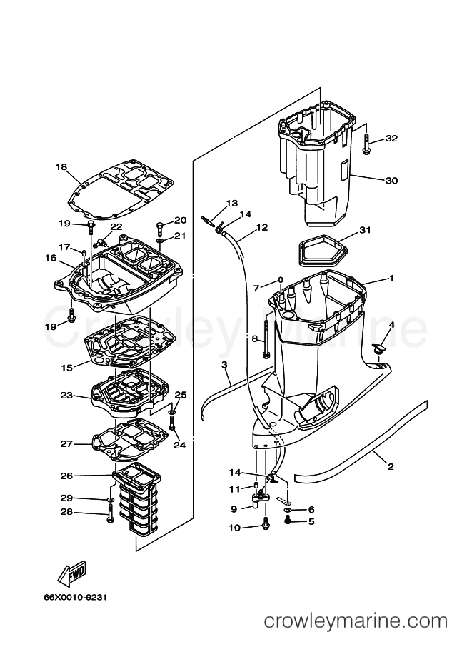 Yamaha Motors 225GETOL (66K2) [030] - UPPER CASING