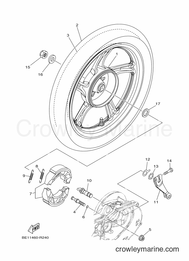 2016 Scooter AL125FC - AL125FC (BE12) [010] - REAR WHEEL