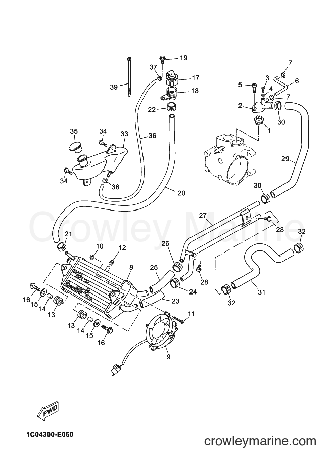 2009 Scooter YP250R - YP250R (1C06) [010] - RADIATOR & HOSE