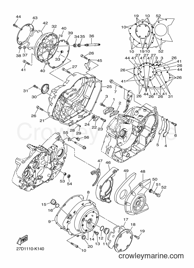 Yamaha Motors XVS13CA (27D3) [010] - CRANKCASE COVER 1