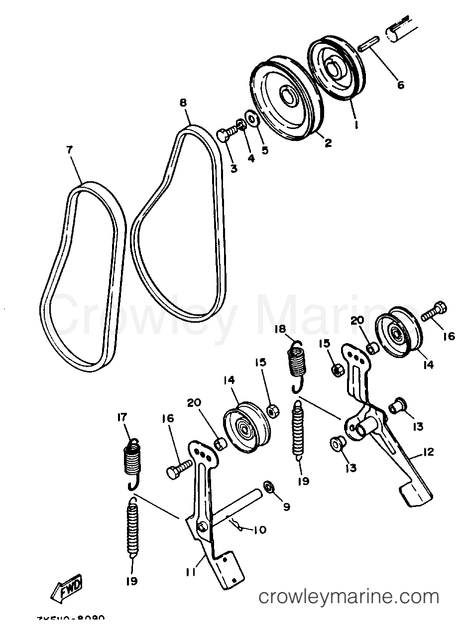 Yamaha Motors YS828TEN - V-BELT - PULLEY
