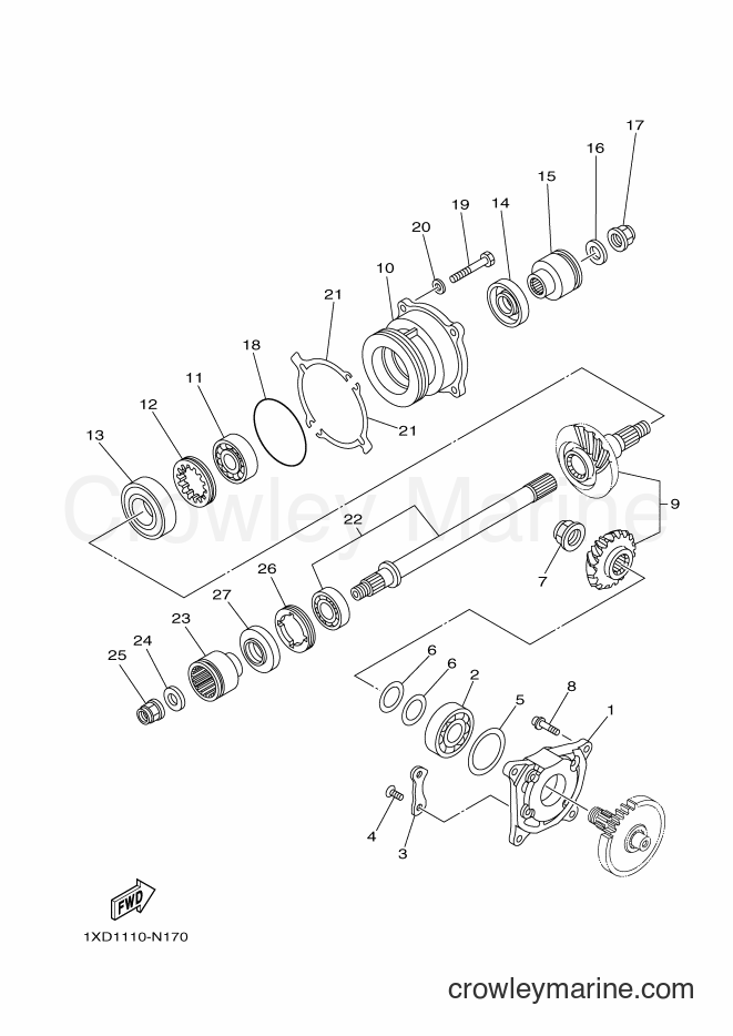 2015 ATV YXM700E - YXM700E (1XPL) [010] - MIDDLE DRIVE GEAR