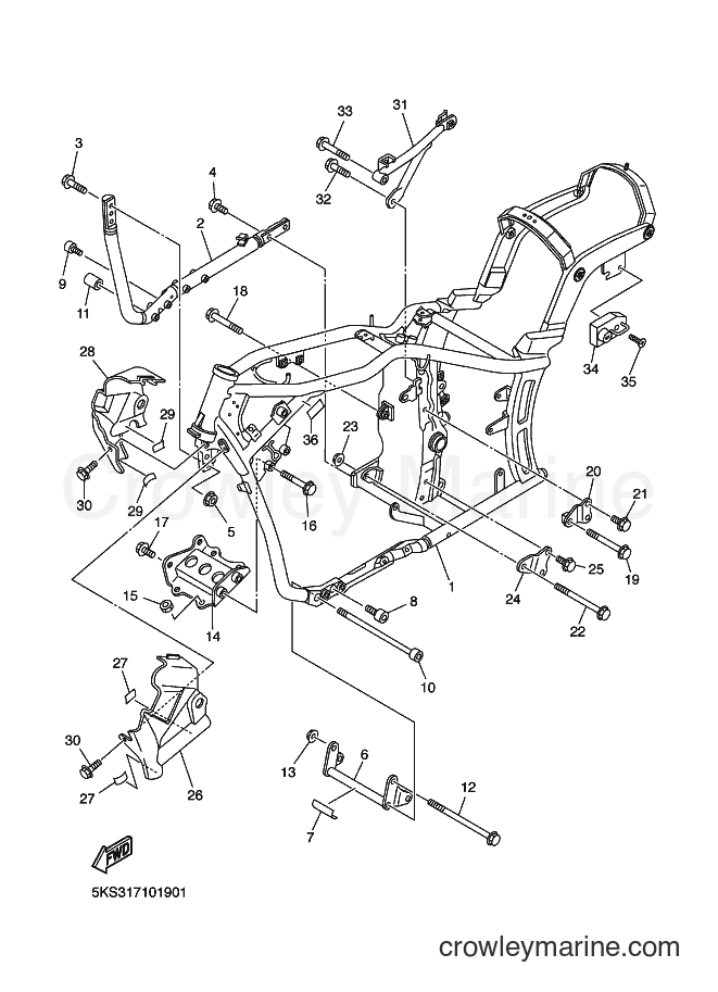 Yamaha Motors XVS1100A (5KS4) [020] - FRAME