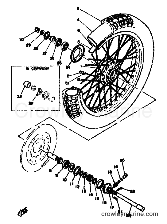 1978 Street Bike SR500 - SR500 (2J4) [999] - FRONT WHEEL