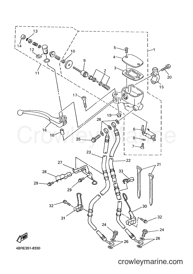 1999 Street Bike XJ600S - XJ600S (4BRF) [030] - FRONT MASTER CYLINDER