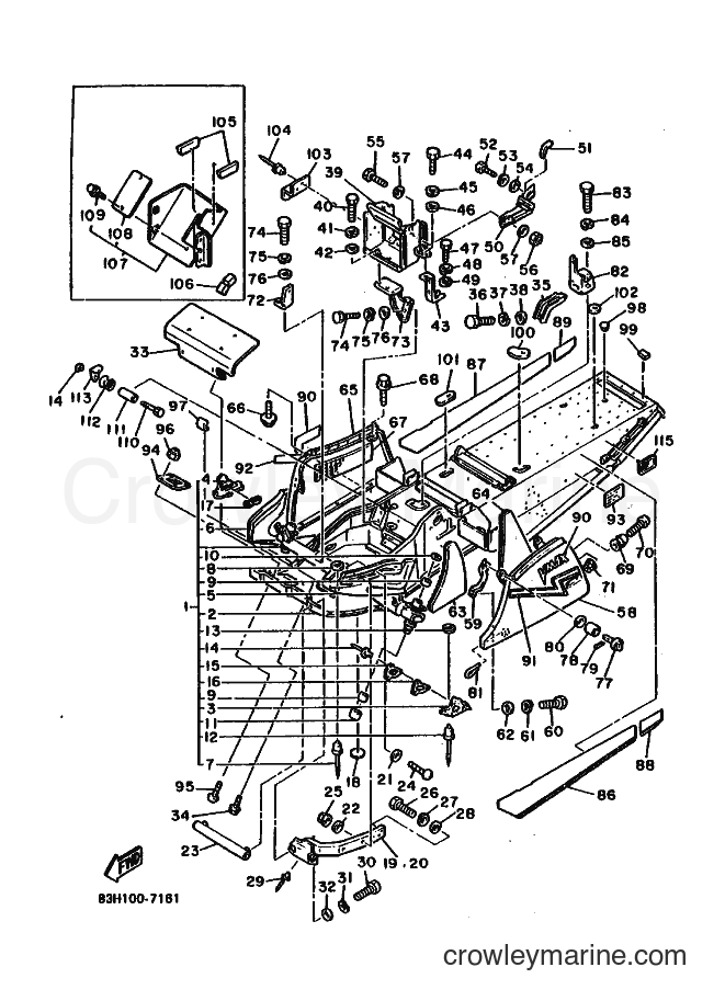 1988 Snowmobile VMX540 - VMX540 (83X0) [020] - FRAME