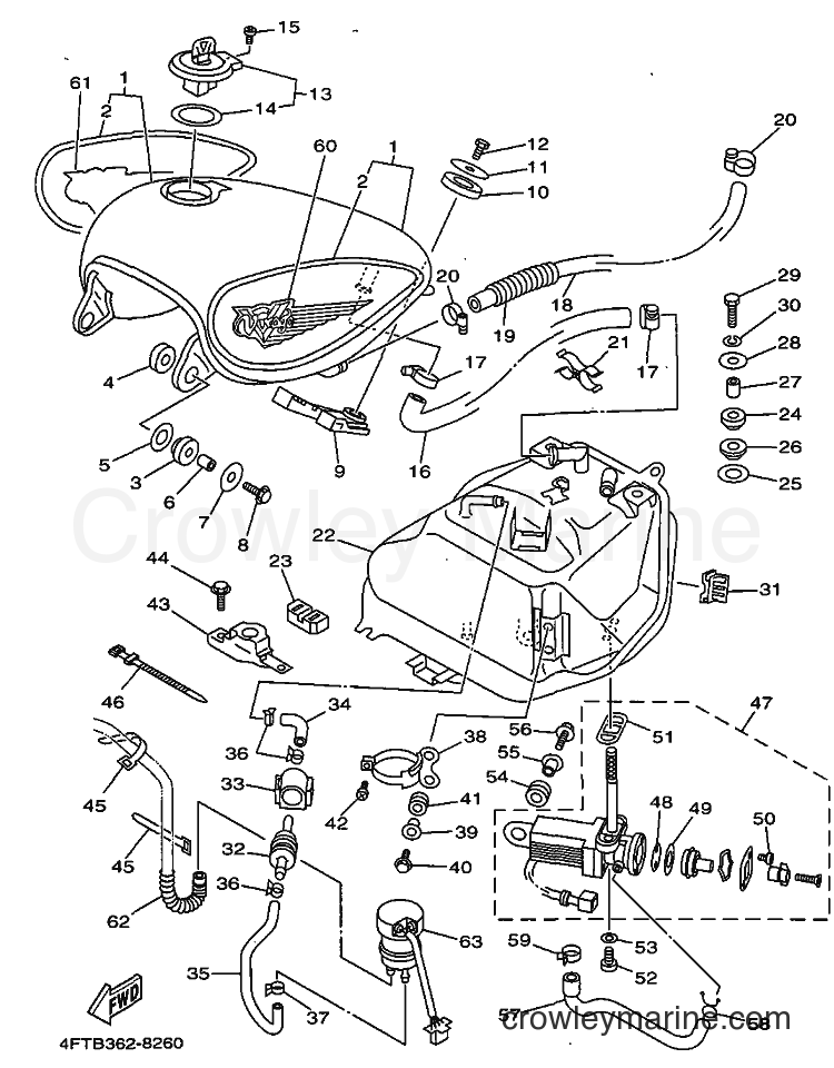 1998 Cruiser XV500 - XV500 (4FTB) [010] - FUEL TANK