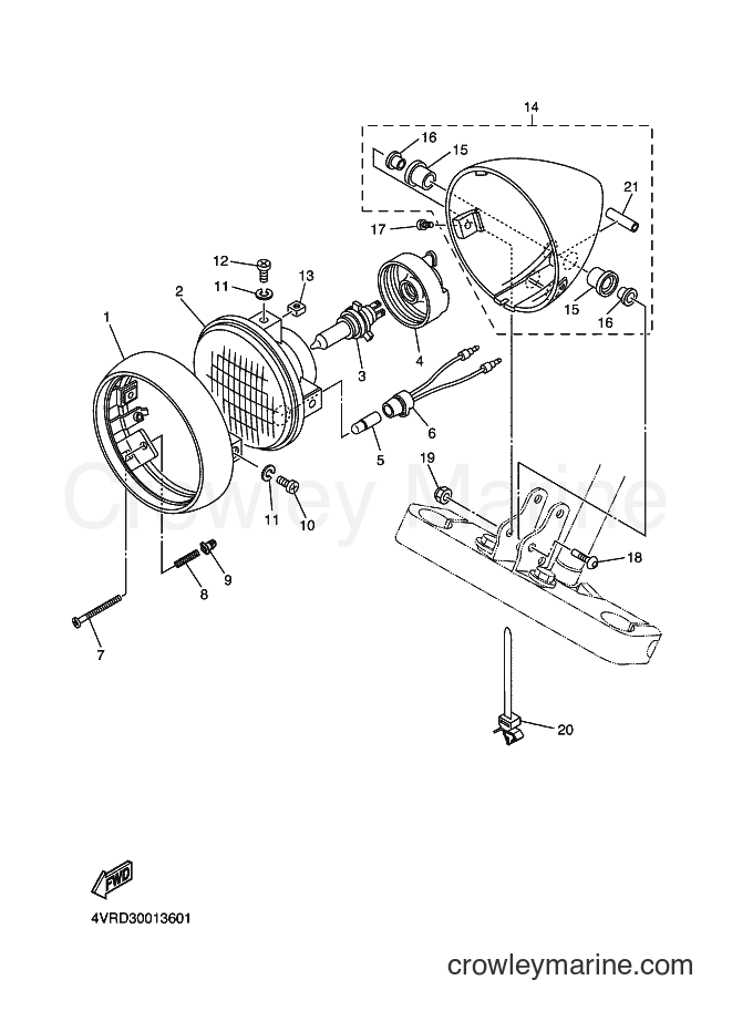 Yamaha Motors XVS650 (4XRD) [010] - HEADLIGHT