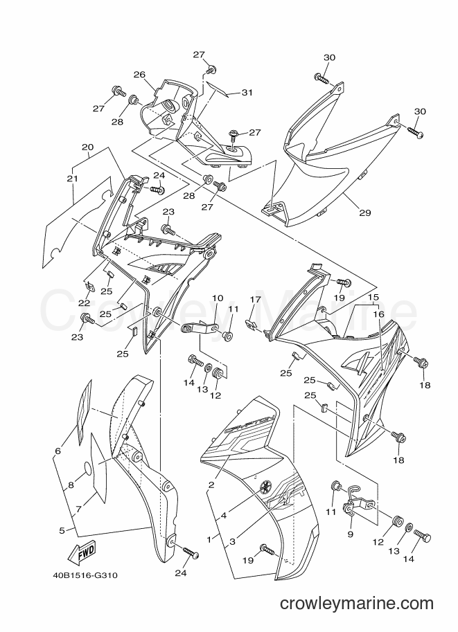 Yamaha Motors T110C (40B1) [010] - LEG SHIELD