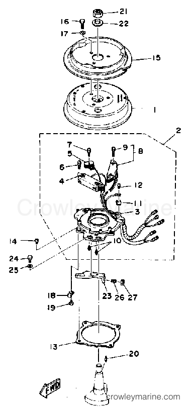 Yamaha Motors 9.9ESHP - CDI MAGNETO