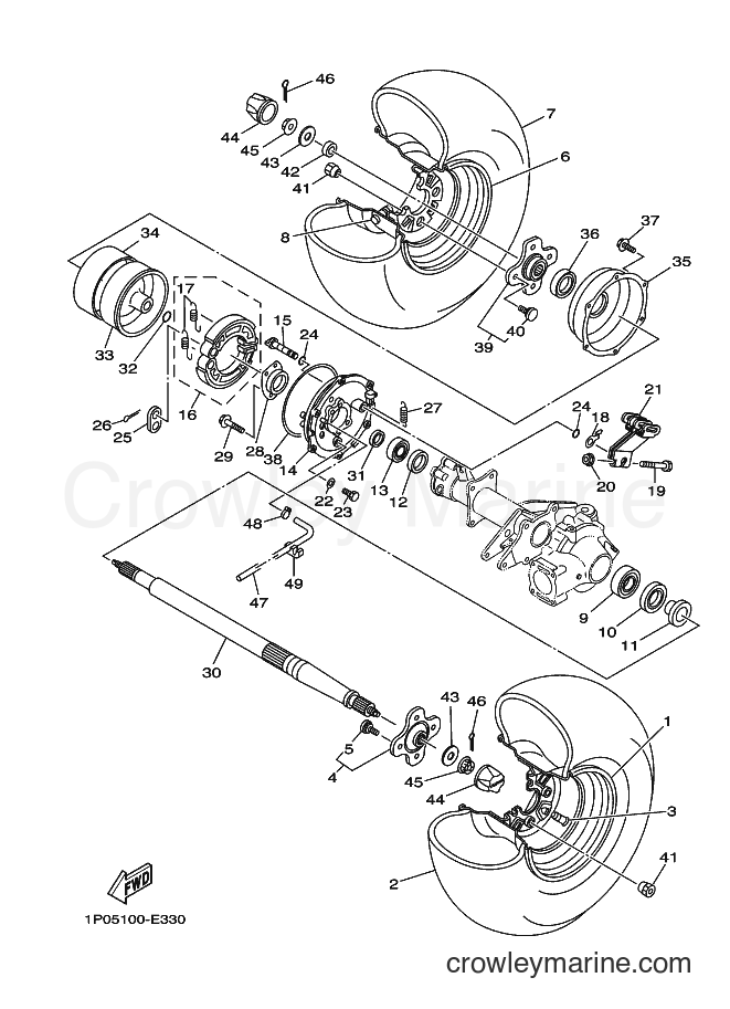 2009 ATV YFM250 - YFM250 (1P0K) [010] - REAR WHEEL