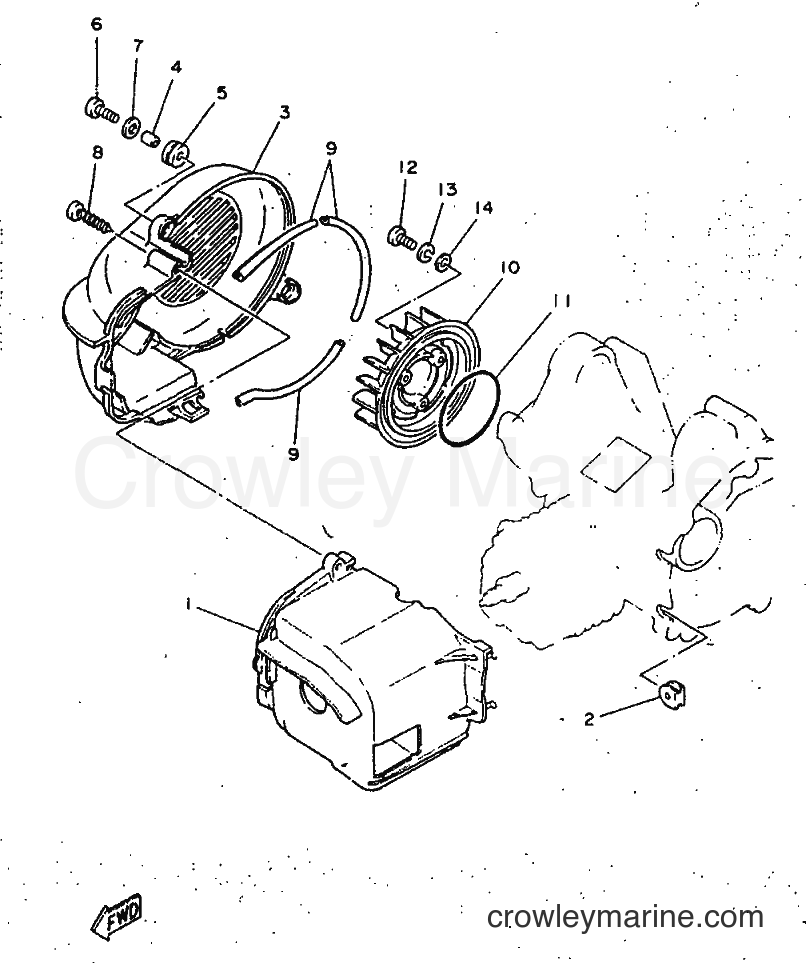 1998 Scooter YN50 - YN50 (5AD3) [99A] - AIR SHROUD & FAN