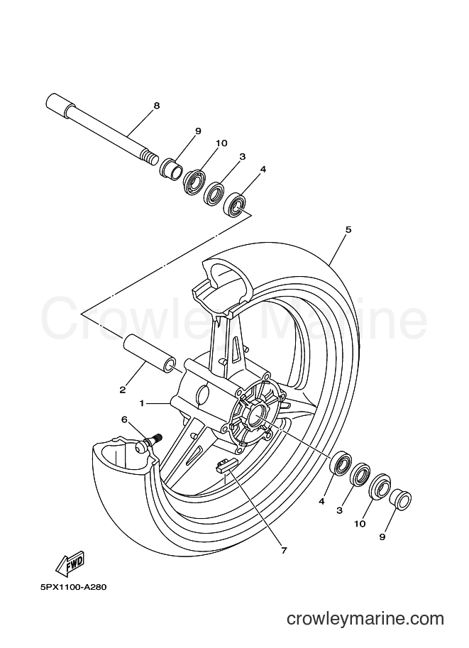 Yamaha Motors XV1700PC (5PX3) [010] - FRONT WHEEL