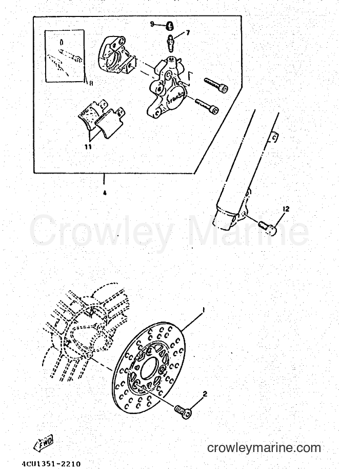 1995 Scooter YM50 - YM50 (4SY1) [010] - FRONT BRAKE CALIPER