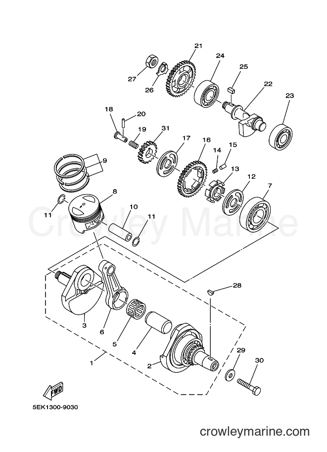 2002 Dirt Bike TW125 - TW125 (5RS1) [020] - CRANKSHAFT & PISTON