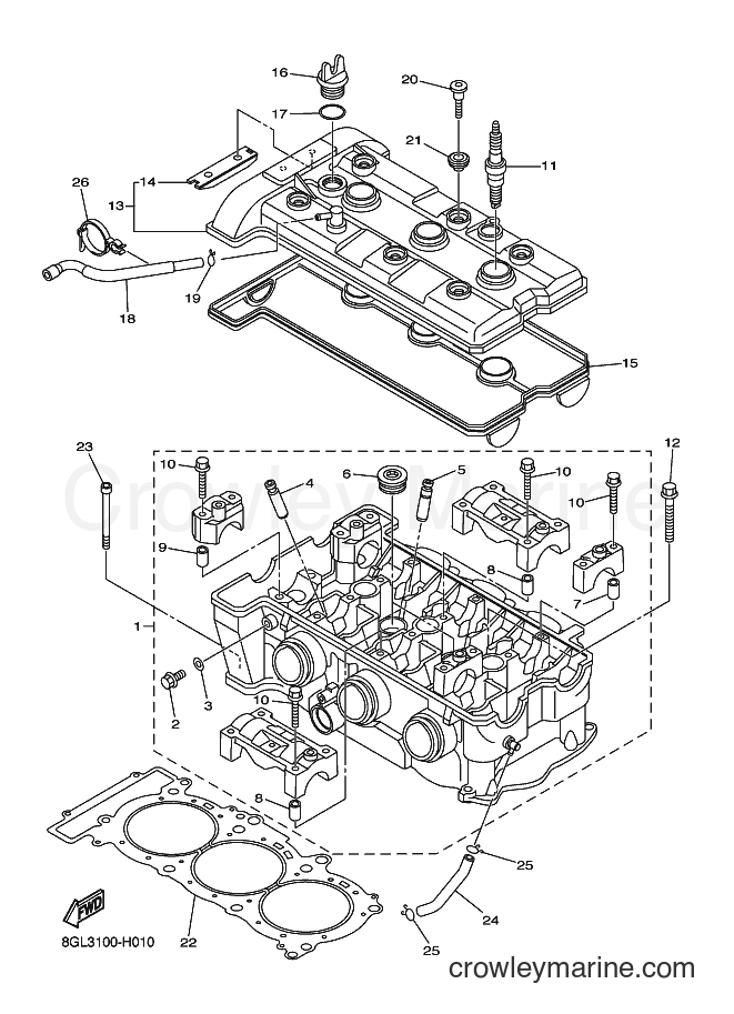 2010 Snowmobile RFX10RSS - RFX10RSS (8HK3) [020] - CYLINDER HEAD