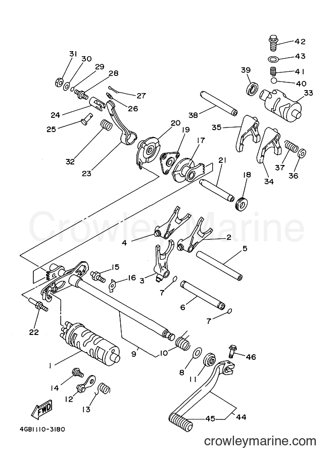 Yamaha Motors YFM400FW (4GBA) [020] - SHIFT CAM & FORK