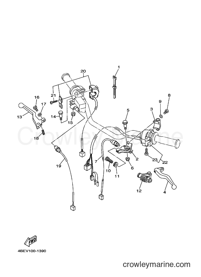 2001 Dirt Bike XT225 - XT225 (4BEX) [010] - HANDLE SWITCH & LEVER