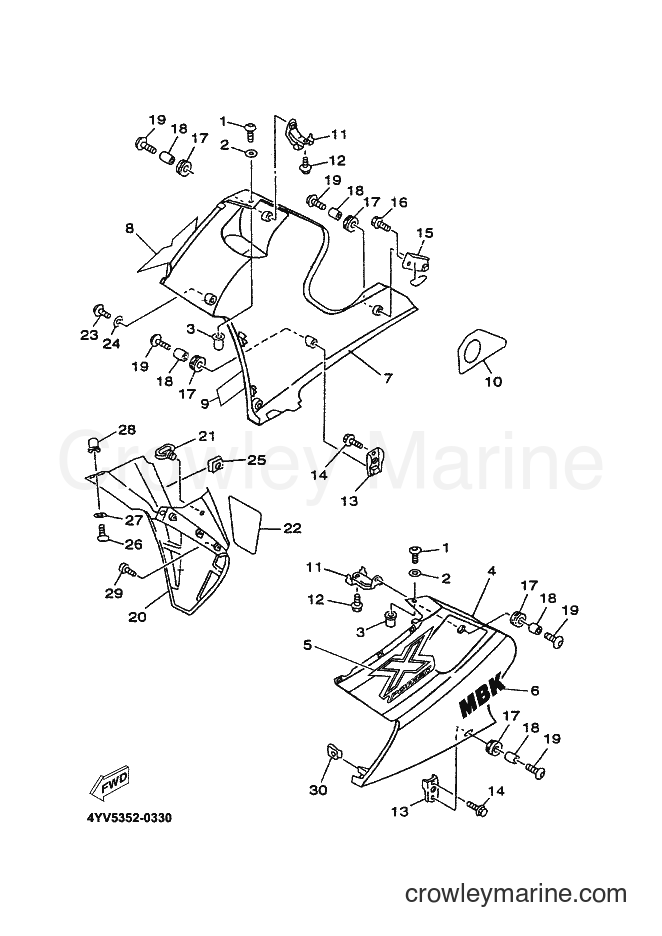 2001 Scooter TZR50 - TZR50 (4YV5) [010] - COWLING 2
