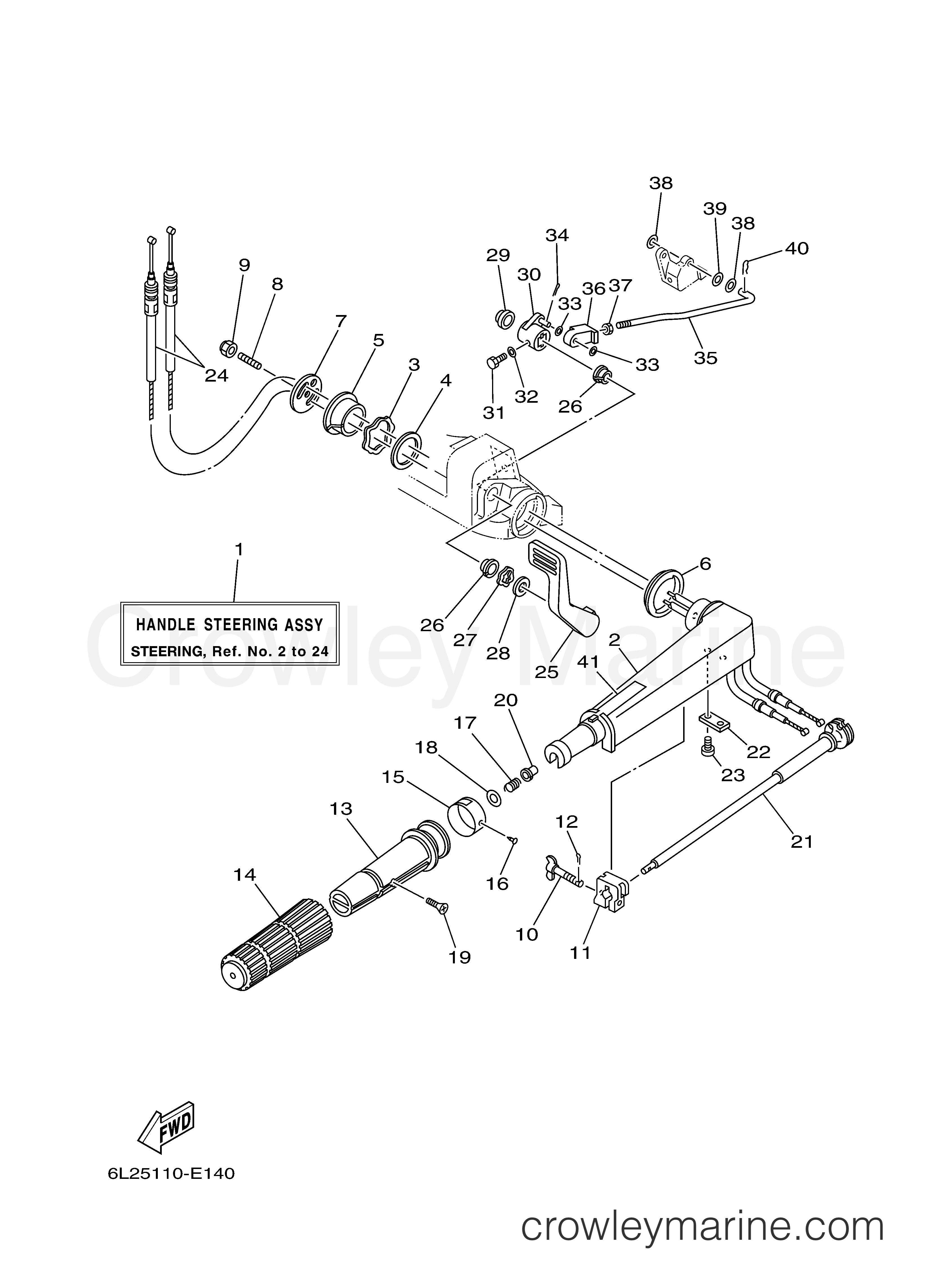 Yamaha Motors 25ESH - STEERING