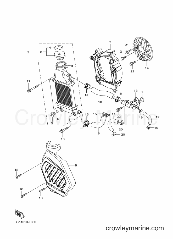 2018 Scooter CEH50D - CEH50D (B3K2) [010] - RADIATOR & HOSE