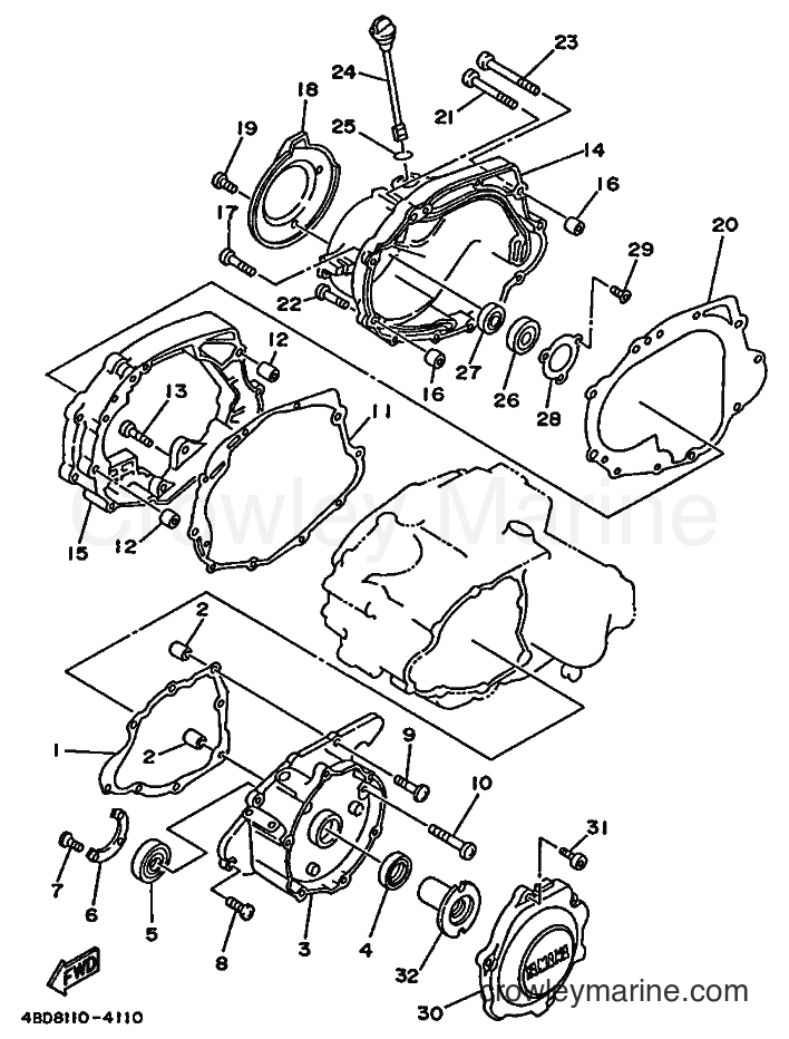 1995 ATV YFB250 - YFB250 (4BDD) [999] - CRANKCASE COVER 1